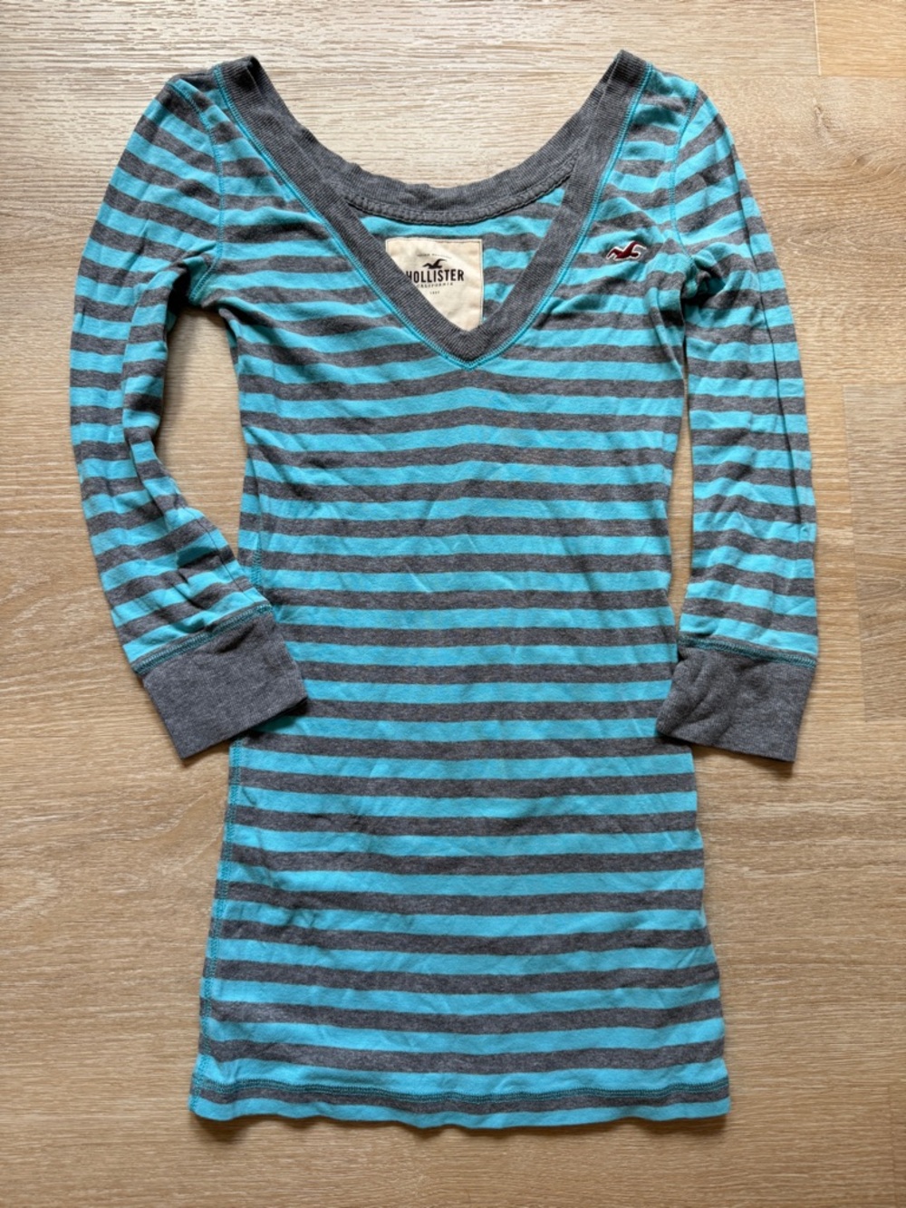 Hollister Y2K Striped VNeck Top